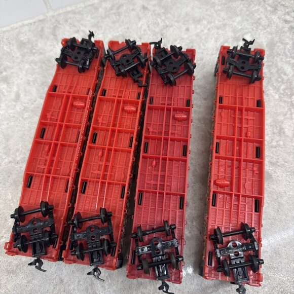 Tyco HO #4365 The Southern Railway Flat Car Bulkhead w Pulpwood Load Lot of 4 - Picture 7 of 7